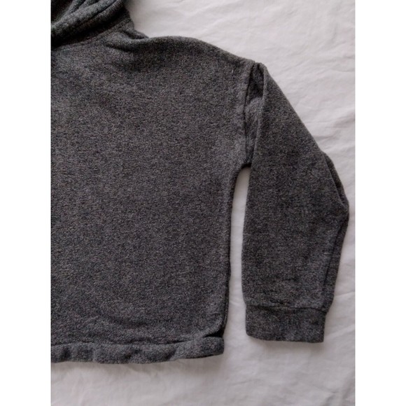 Madewell Women Size XS Oversized Hoodie Sweatshirt Cropped 3/4 Sleeve Gray - Picture 4 of 10